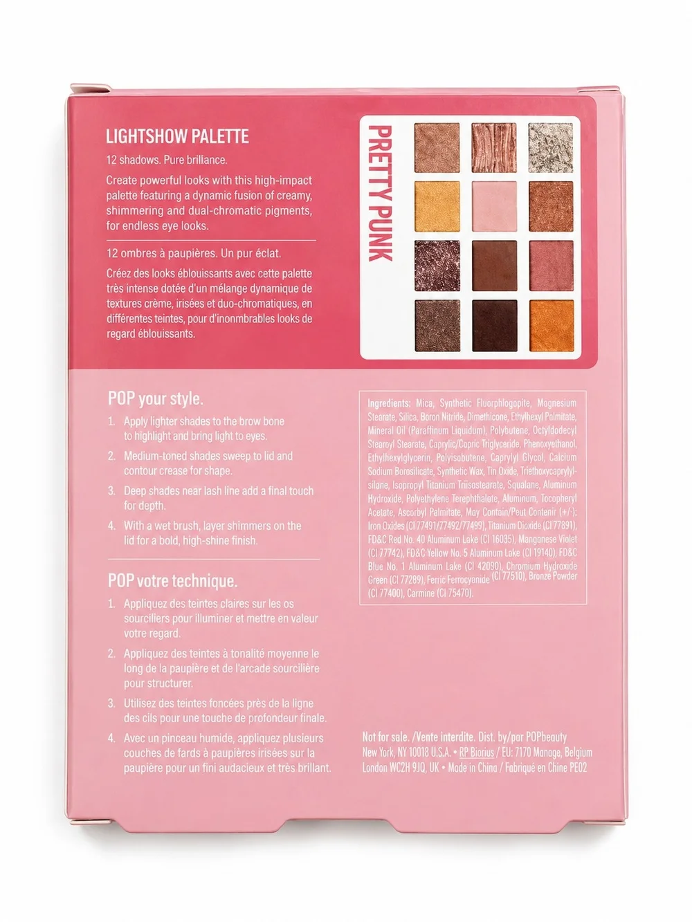 POP Beauty Lightshow Eyeshadow Palette - Pink Multi-Shade Set